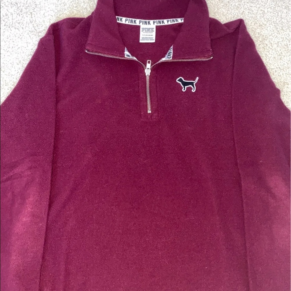 PINK Maroon Quarter Zip